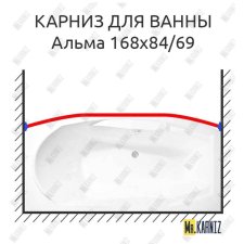 Карниз для ванны Radomir Альма Передний борт 168х84/69 Усиленный 20 мм MrKARNIZ